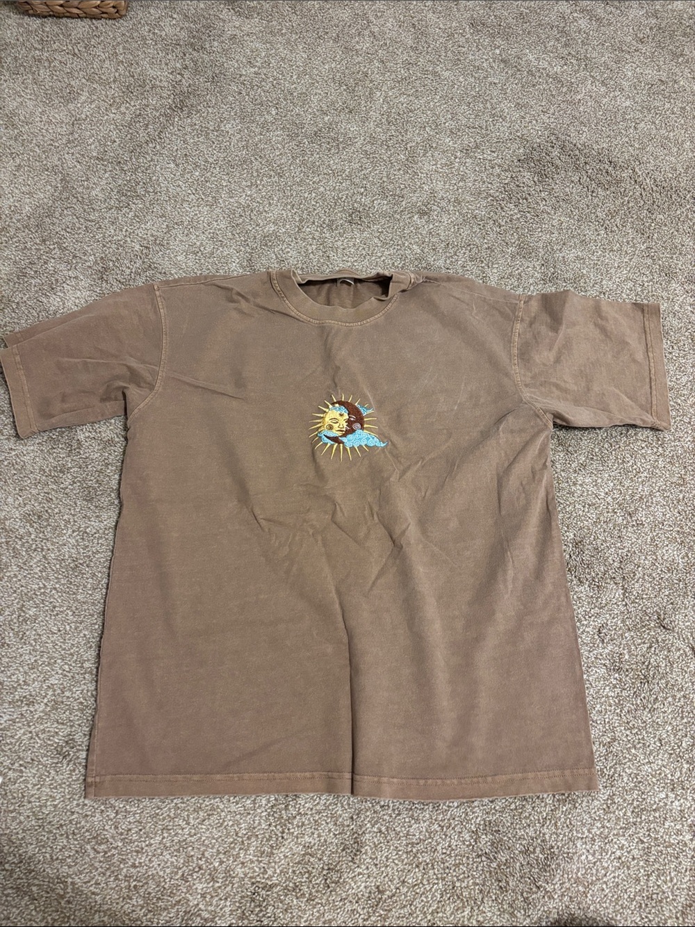 Brown Graphic Sun & Moon Tee